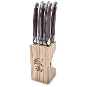 LAGUIOLE Premium Line Set nožev za zrezke s stojalom – Dark Wood (6 kom)